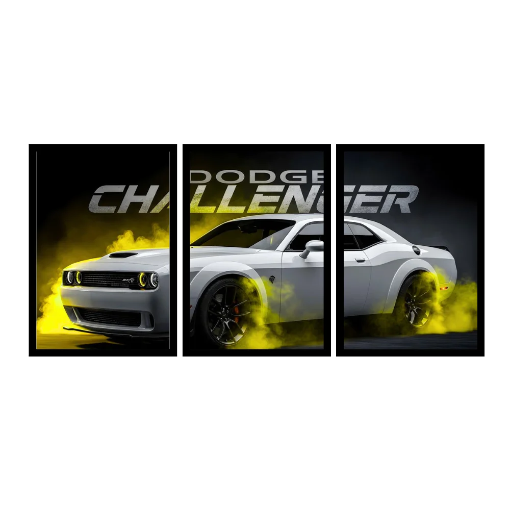 Djane Studio Car Wall Frame | Living Room Car Wall Frame | Gaming Room Decor | Pack of 3 | Size 18x12 Inch